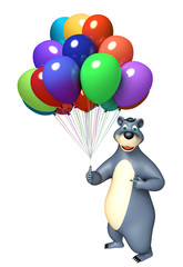fun Bear cartoon character with balloon
