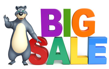 cute Bear cartoon character with big sale