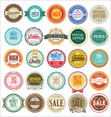Retro vintage badges and labels collection