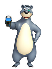 fun Bear cartoon character  with swap machine