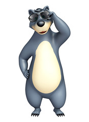 fun Bear cartoon character with sunglass