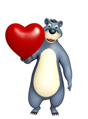 cute Bear cartoon character with heart