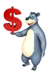 fun Bear cartoon character with doller sign