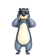 fun Bear cartoon character with sunglass