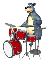 Bear cartoon character with drum