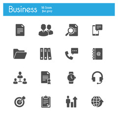 Business flat gray icons