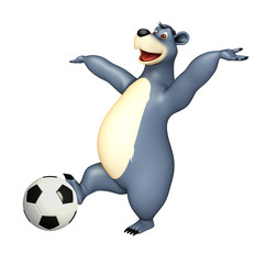 Bear cartoon character with football