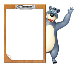 cute Bear cartoon character with exam pad