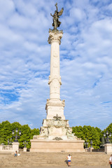 Fototapeta na wymiar Bordeaux, France. Column of the Girondins (Monument aux Girondins) at Quinconces square