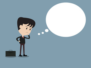  business man with copy space in think bubble