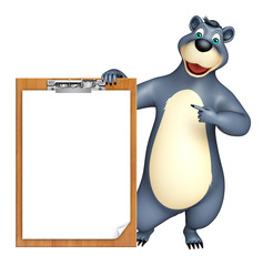 cute Bear cartoon character with exam pad