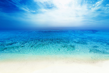 Sea beach blue sky sand sun daylight relaxation landscape for de