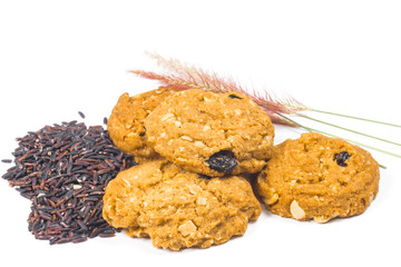 meal rasin cookies isolate on white
