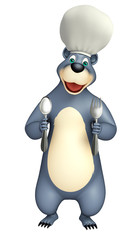Bear cartoon character with spoons