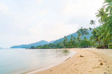 General view of the tropical island from the sea