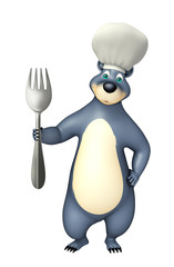 Bear cartoon character with spoons