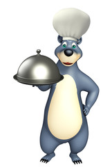 Bear cartoon character with cloche