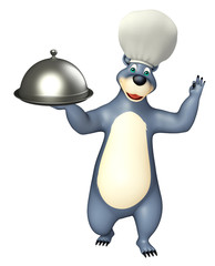 Bear cartoon character with cloche