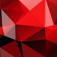 Low poly triangulated background. Shades of red. Vector illustration.