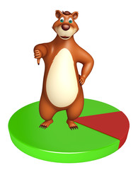 fun Bear cartoon character with circle sign