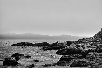 Rocks and the sea