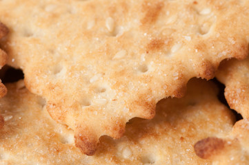 Salted cracker with sesame