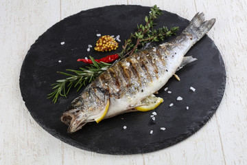Grilled seabass