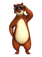 fun Bear cartoon character with sunglass