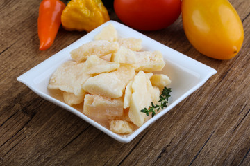 Parmesan cheese pieces
