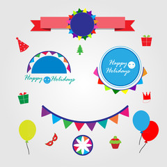 Obraz premium Set of holiday graphic elements vector