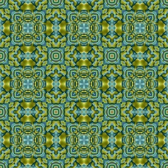 Abstract decorative gold and blue texture - kaleidoscope pattern 