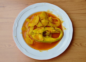 boiled red mango fish with pickled bamboo shoot in spicy and sour soup