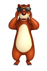 fun Bear cartoon character with sunglass