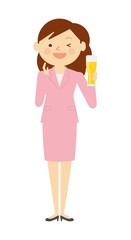 ビール　乾杯　挨拶　女性