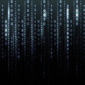 Twinkle binary code screen listing table on black background © credon2012