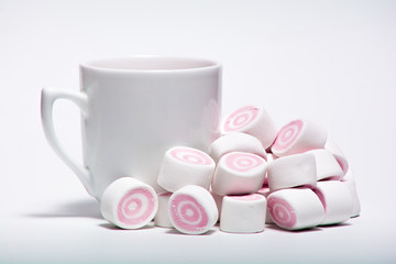 Cup Of Coffee and pink marshmallow