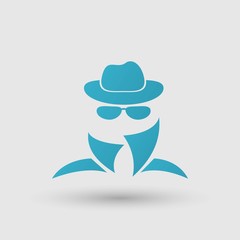 Black icon of anonymous spy agent