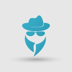 Black icon of anonymous spy agent