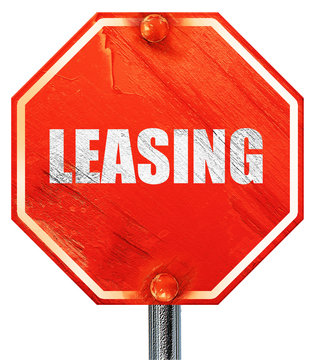 leasing, 3D rendering, a red stop sign
