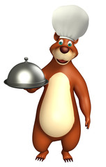Bear cartoon character with cloche