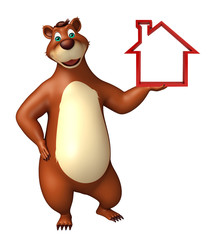 Bear cartoon character home sign