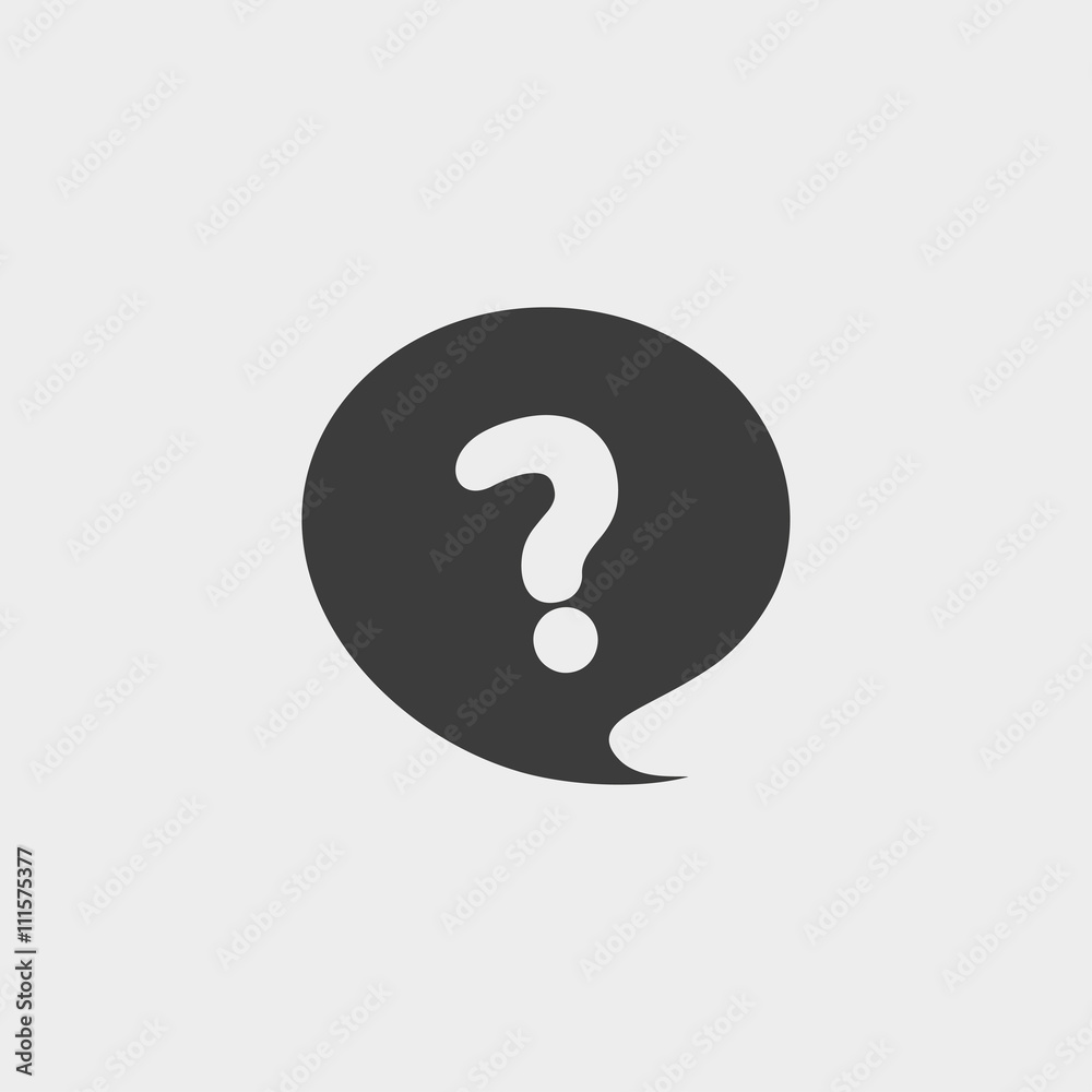 Poster question icon in a flat design in black color. vector illustration eps10
