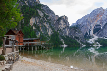 Fototapeta premium Braies lake in the Dolomites