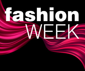 Fatshion Week Red fabric texture background. Vector illustration