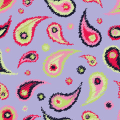 Fototapeta premium Ethnic boho seamless pattern with Paisley. Print. Repeating background. Cloth design, wallpaper.
