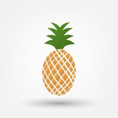 Pineapple tropical fruit. Vector object. Health symbol
