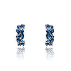 Pair of sapphire earrings isolated on white
