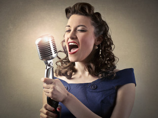 Woman singing a song