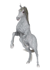 3D Rendering Fantasy Unicorn on White
