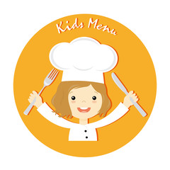 girl chef. Kids menu